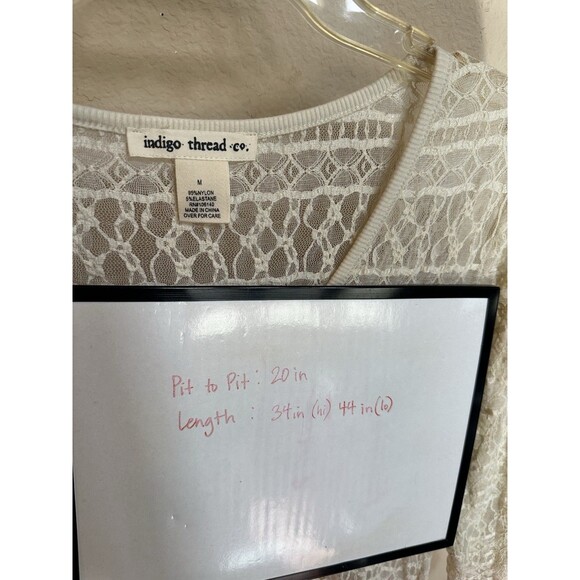 Indigo Thread Ombre Tye Medium Lace Dress Fairycore  Ethereal Boho Hi Low NWOT - Picture 7 of 7